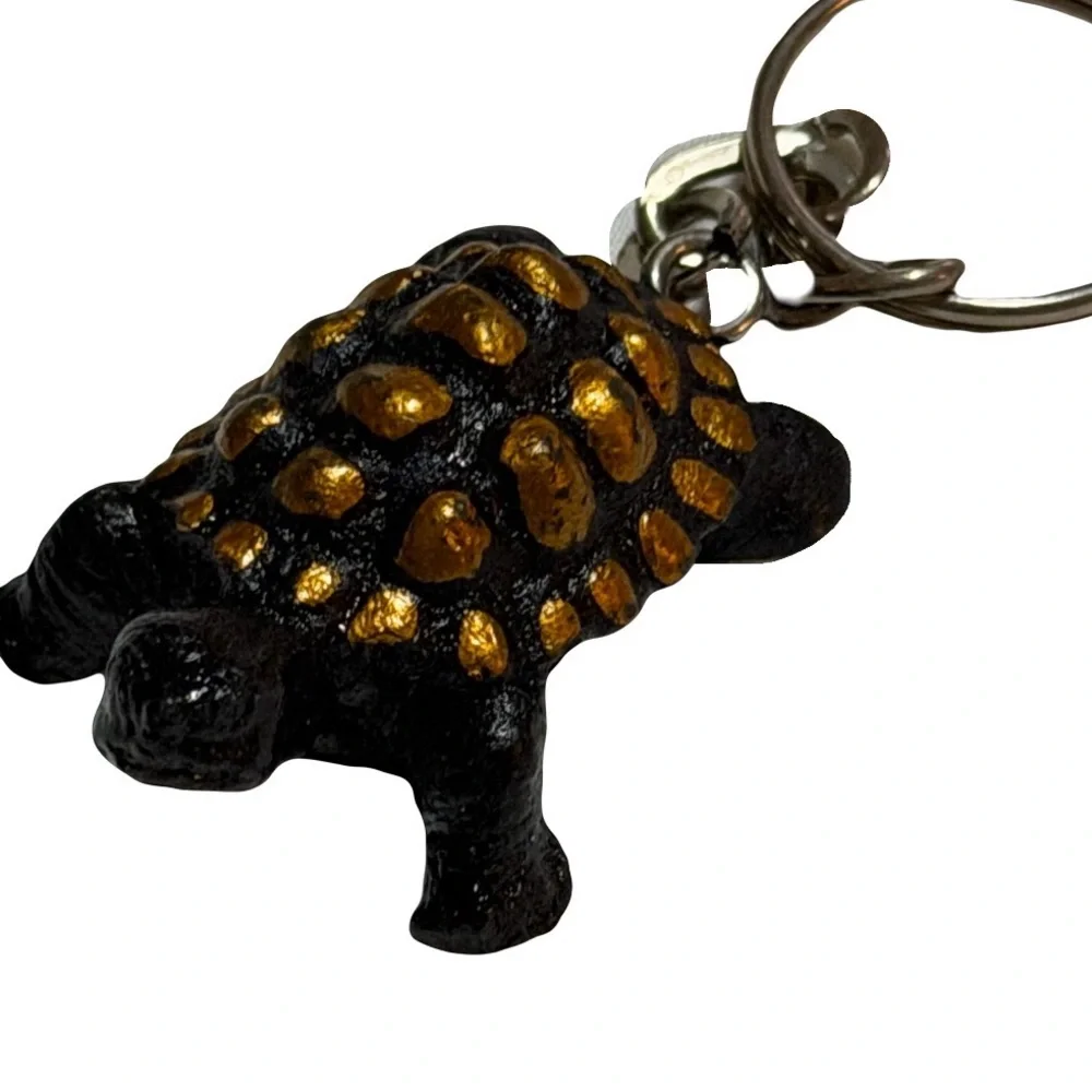 Black and Gold Turtle Keychain B8